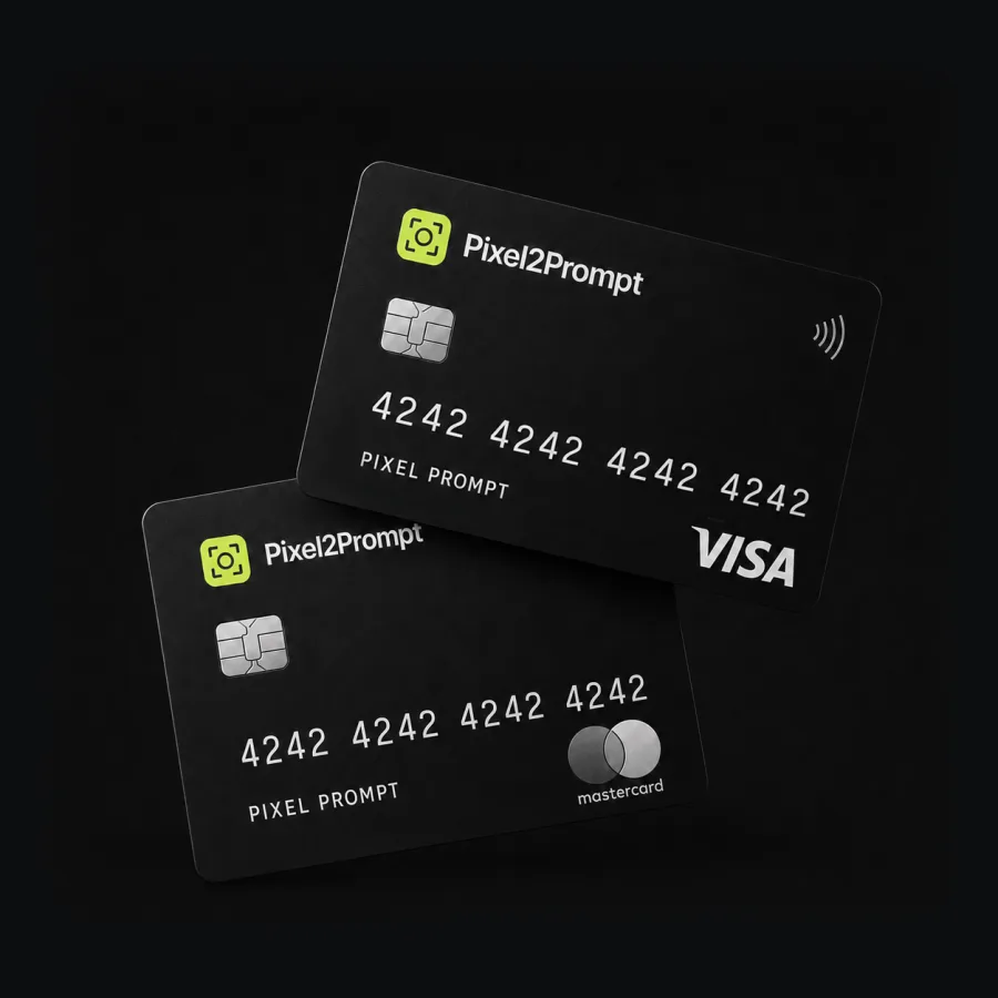 Two Pixel2Prompt payment cards